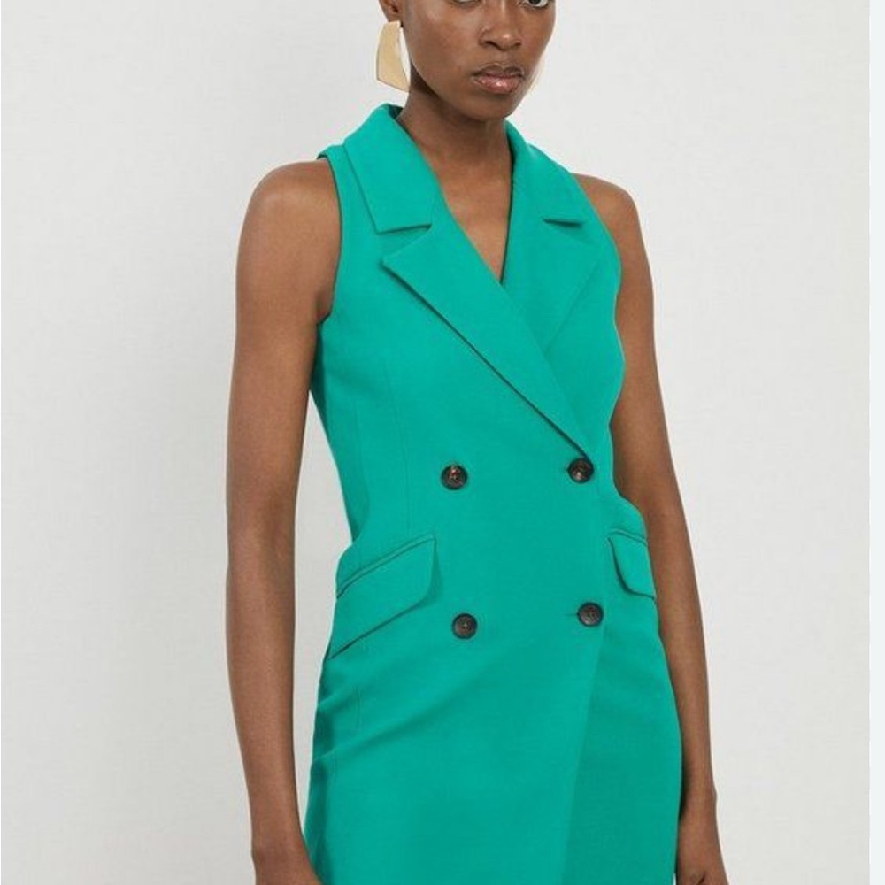 Love Tree Green Double-Breasted Mini Dress